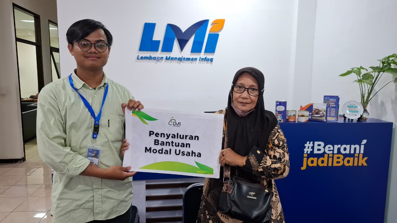 Woman holding donation box